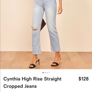Reformation rise straight cropped jeans
